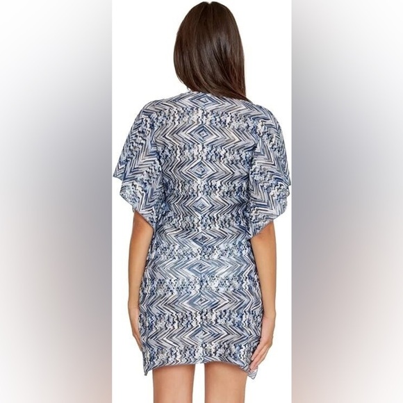 BECCA Blue and White Swim Coverup size xs - Picture 9 of 9